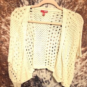 BONGO Cream Open-Knit Women's Shrug